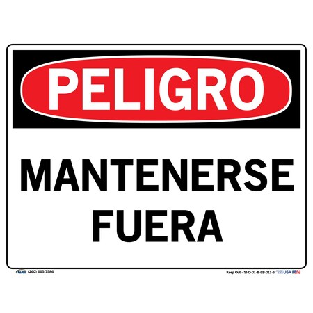 Vestil Vinyl Label Sign, 9-1/2" Height, 12-1/2" Width, Vinyl Label, Rectangle, Spanish SI-D-01-B-LB-011-S